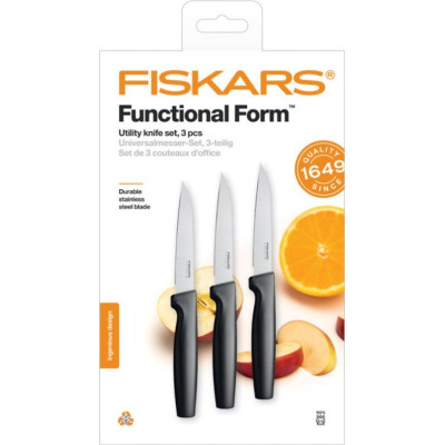 Fiskars Functional Form 1057563 3 ks 8 cm černý sada nožů