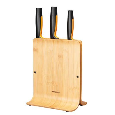 Fiskars Functional Form bambusový blok 3 nožů